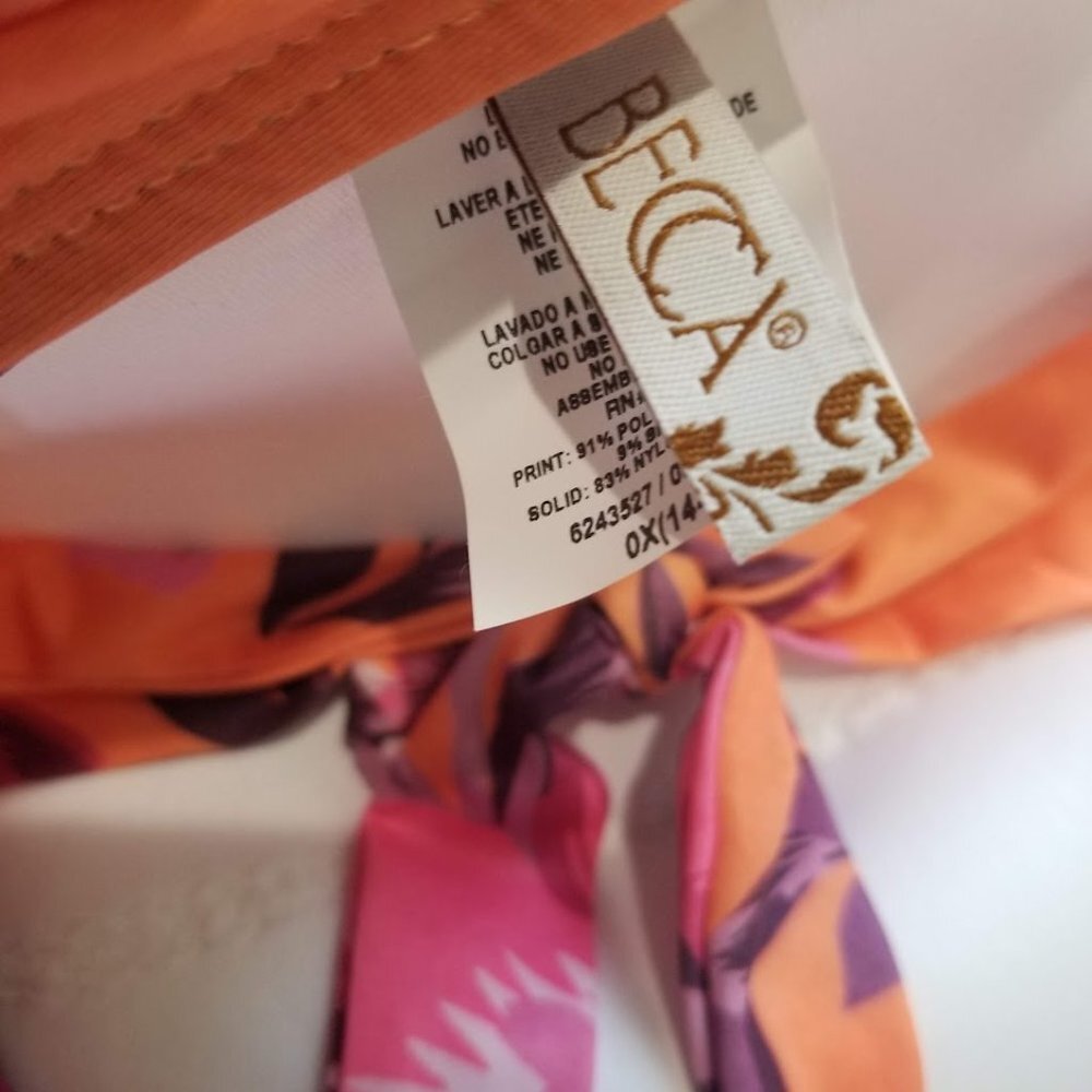 Becca Etc Plus Size in Full Bloom Printed Tankini Top 0X - Picture 9 of 10